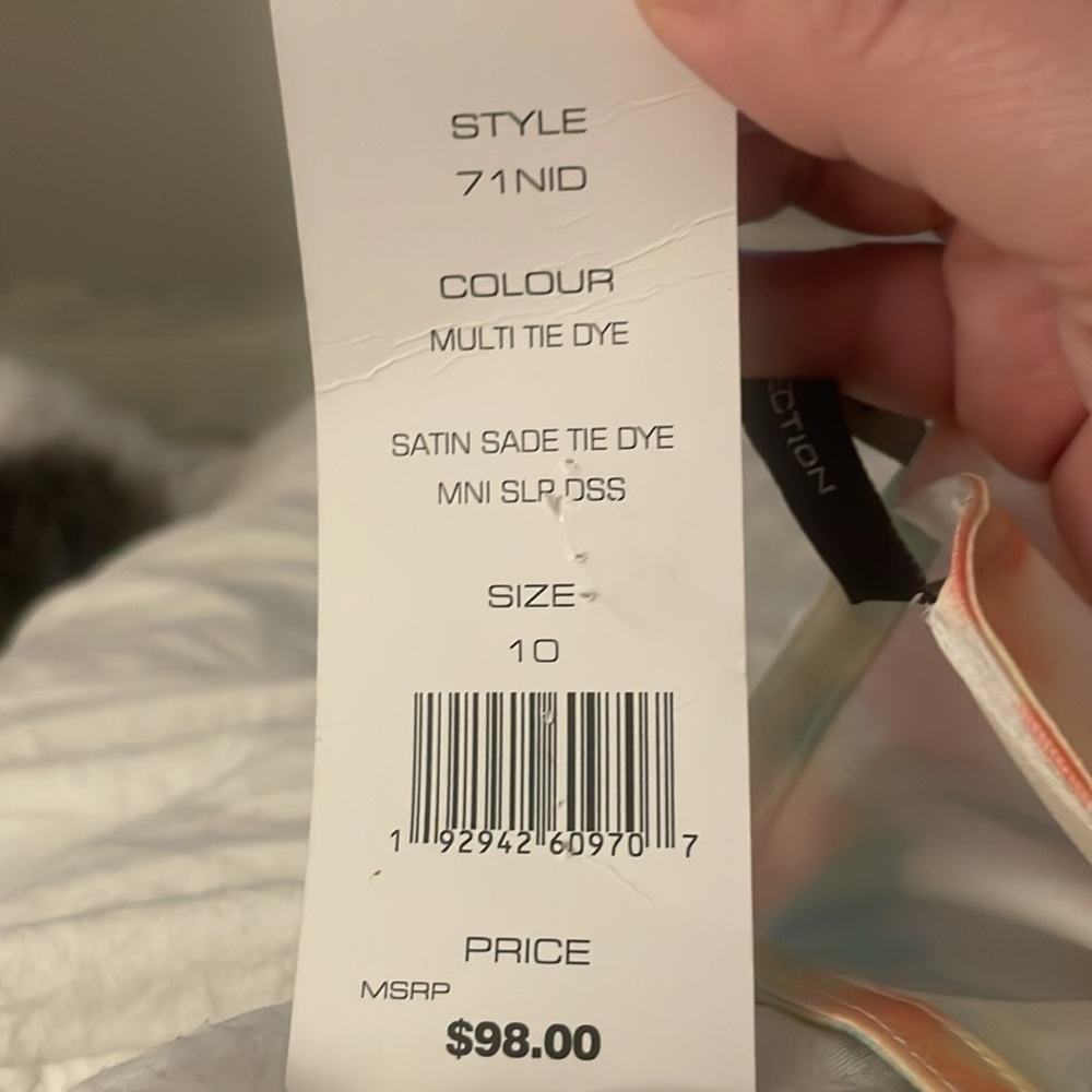 NWT French Connection Satin tie dye slip dress - Picture 3 of 6
